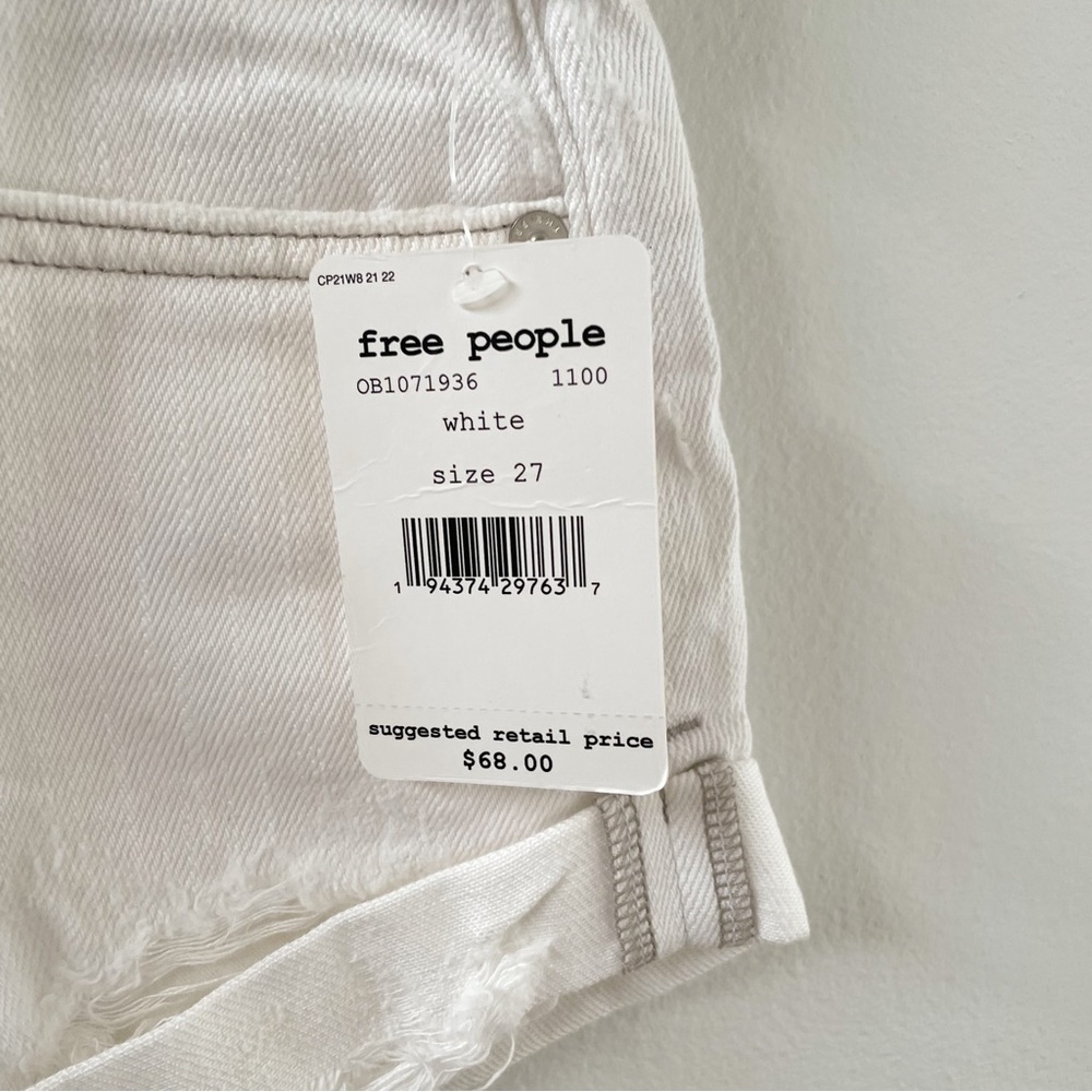 Free People Romeo Rolled Mid rise white button fly shorts - Picture 5 of 5